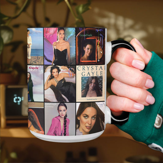 Crystal Gayle Accent Mug – Classic Album Cover Collage Gift