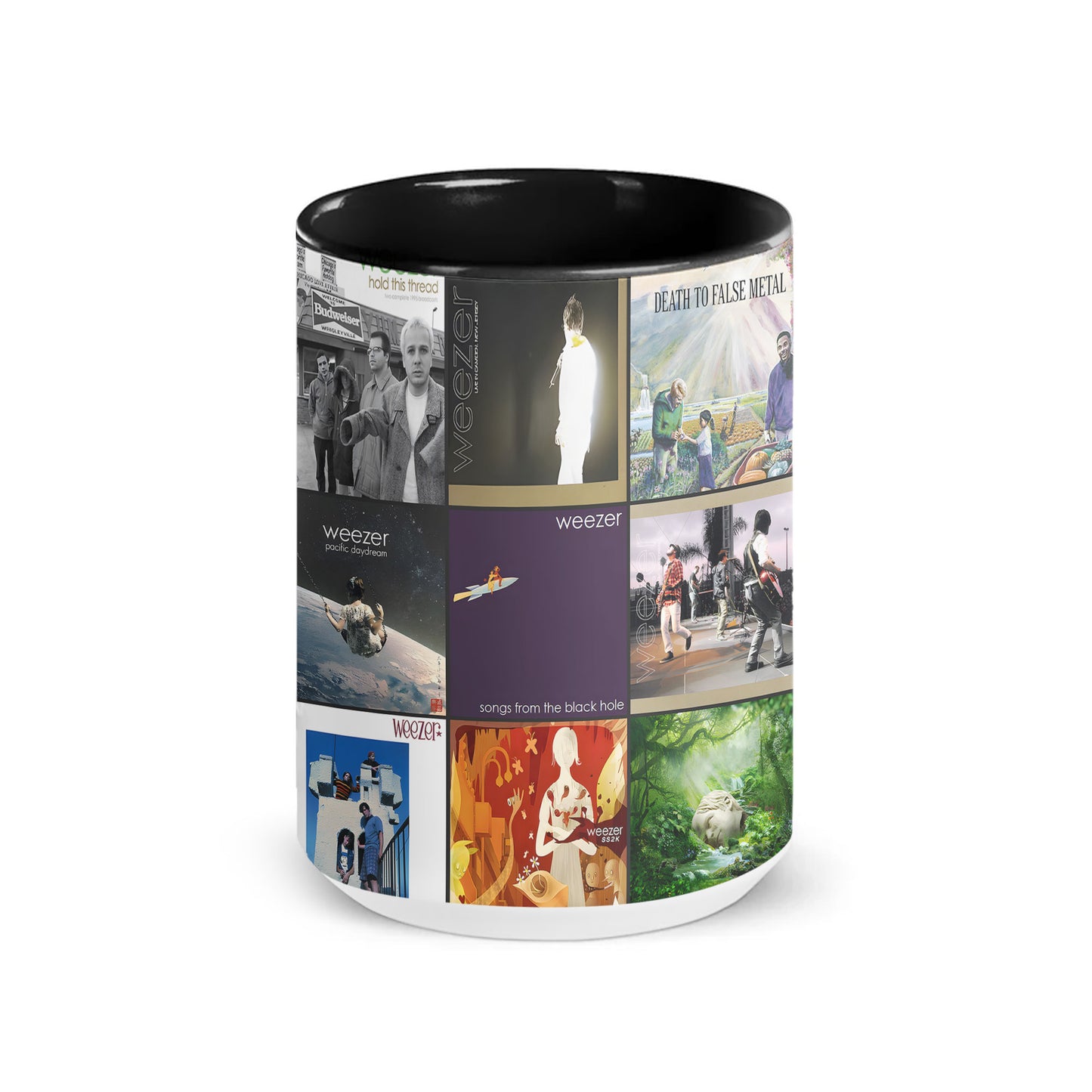 Weezer Accent Mug – Alternative Rock Album Art Collage Gift