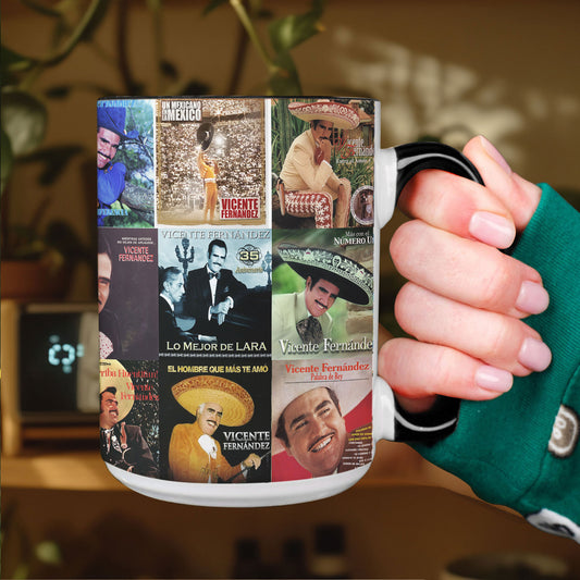 Vicente Fernández Accent Mug – Ranchera Legend Album Collage Gift