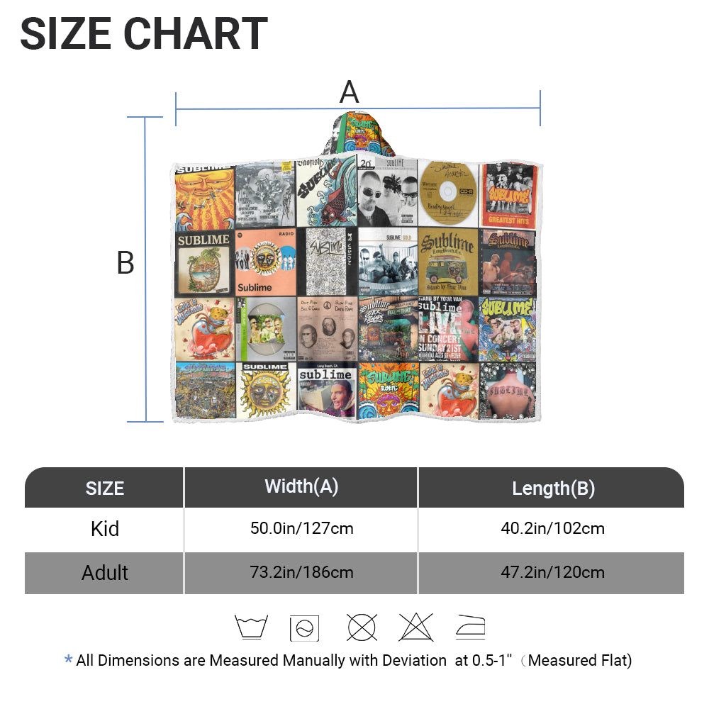 Sublime Album Art Wearable Hooded Blanket – Reggae Rock Fan Gift