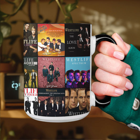 Westlife Accent Mug – Pop Legends Album Collage Gift