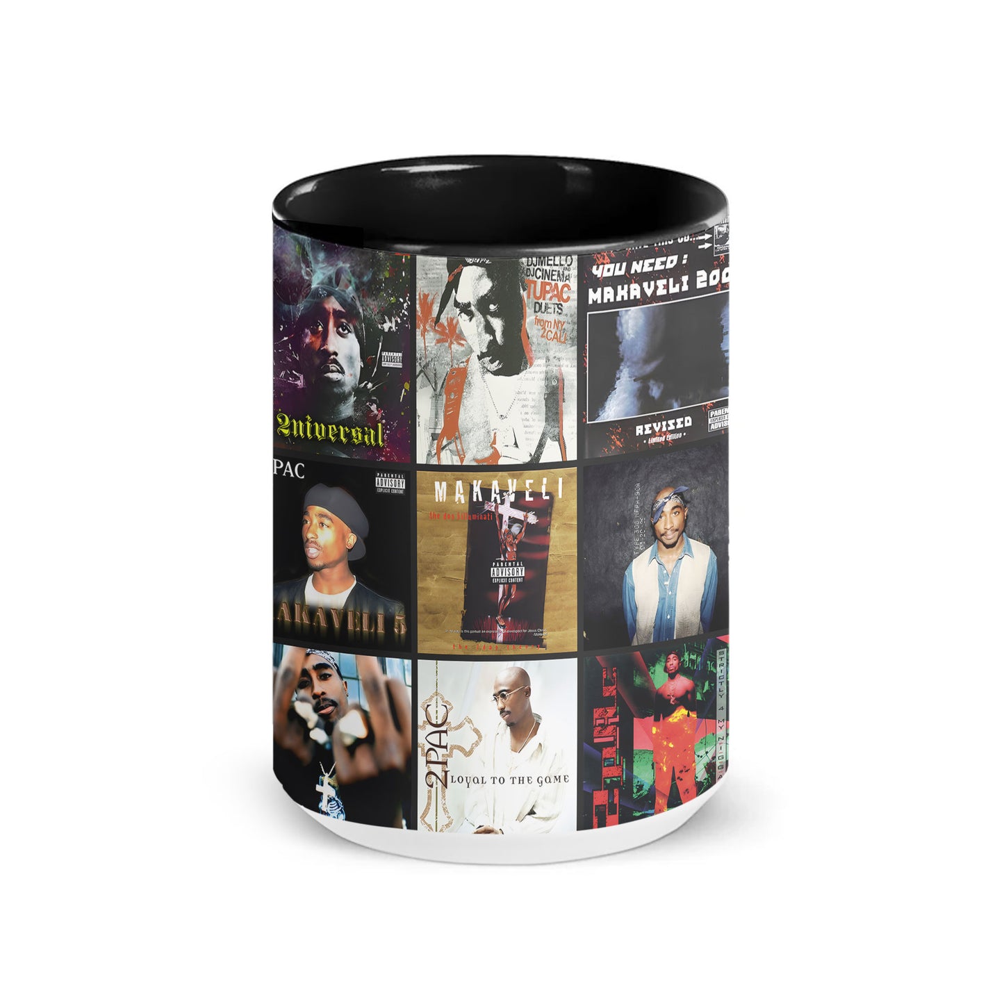 2Pac Accent Mug – Iconic Album Cover Collage Gift