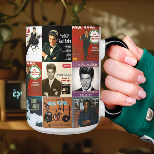 Paul Anka Accent Mug – Golden-Era Classics Album Collage Gift