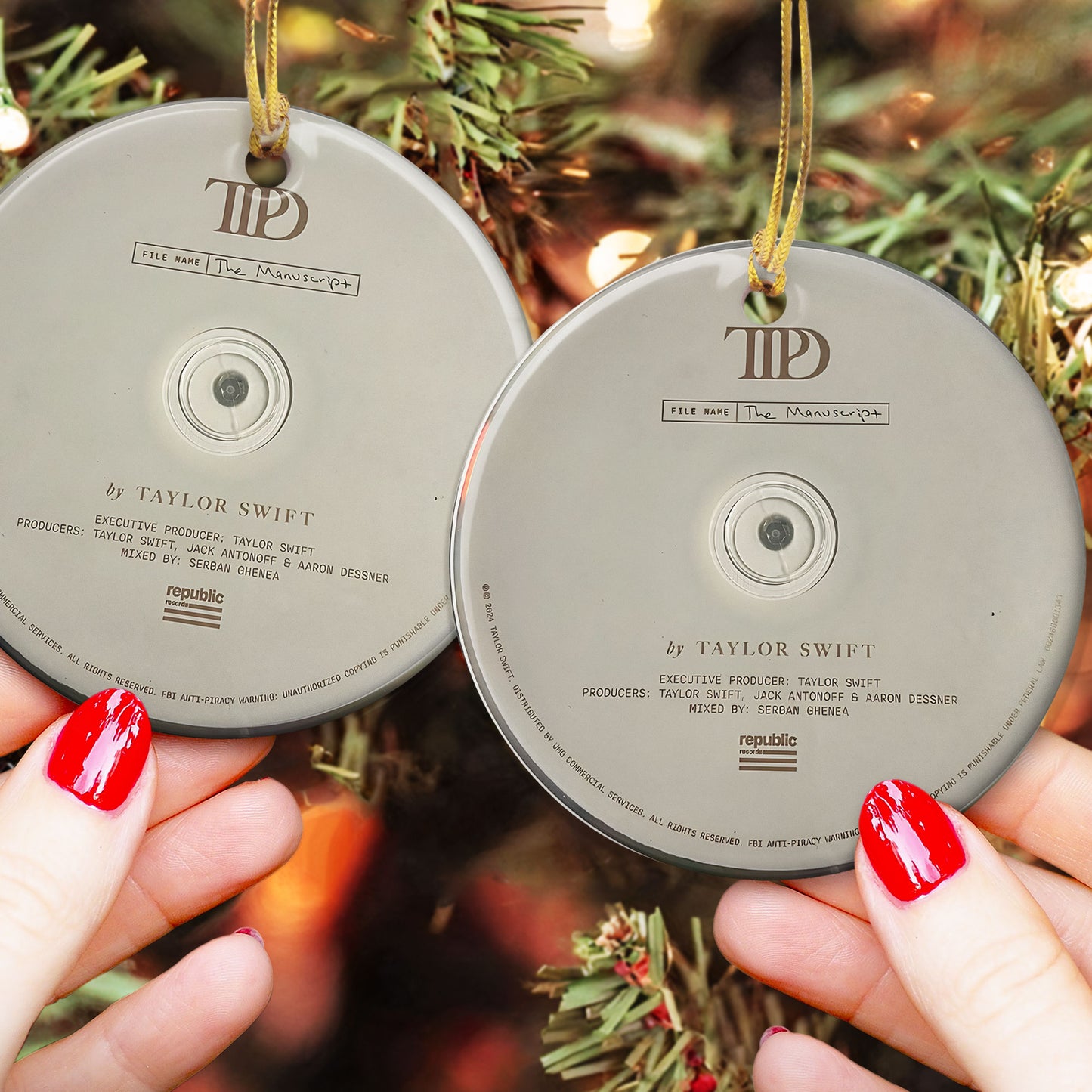 Taylor Swift CD - Ceramic Ornament – Holiday Music Keepsake Decoration