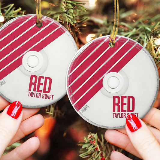 RED Taylor Swift CD Ceramic Ornament – Holiday Music Keepsake Decoration