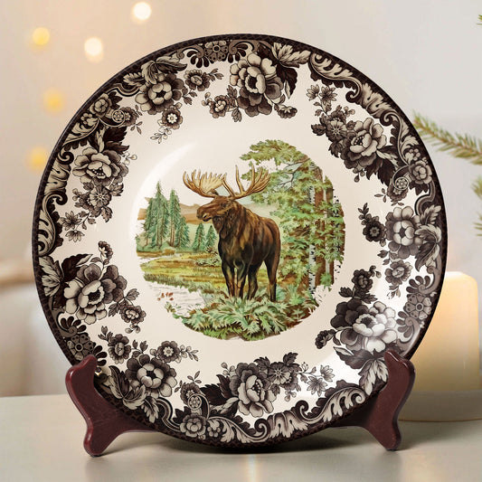 Moose in Forest Decorative Plate