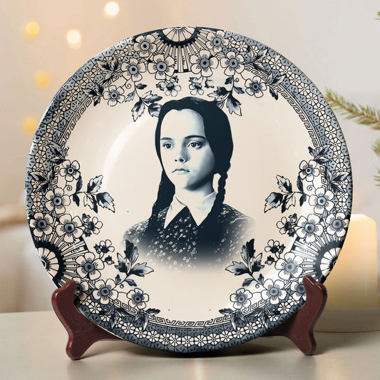 Vintage Horror Ceramic Plate – Wednesday Addams