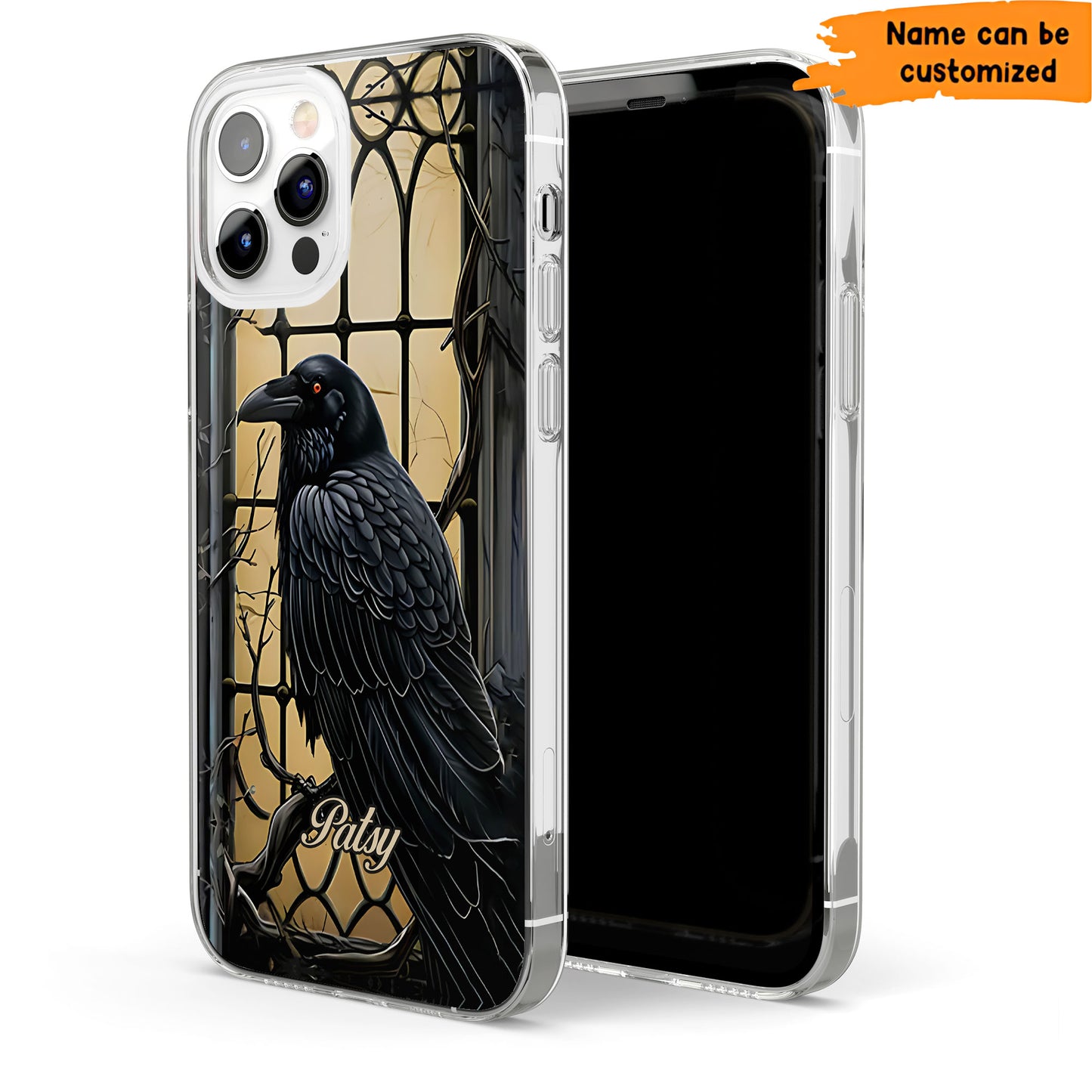 Gothic Raven Phone Case – Dark Mystery Inspired Personalized Clear Phone Case