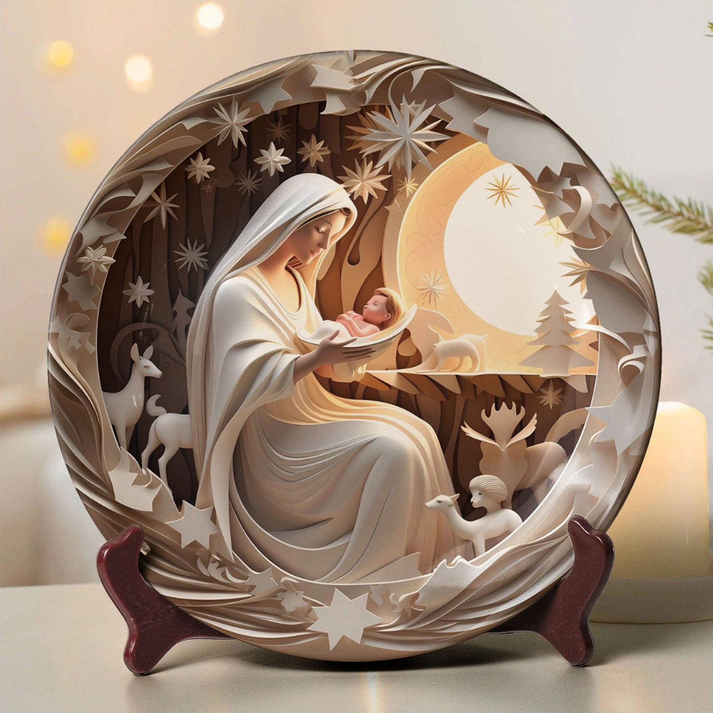 Holy Nativity Art Ceramic Plate – Christmas Collection (10 Designs)