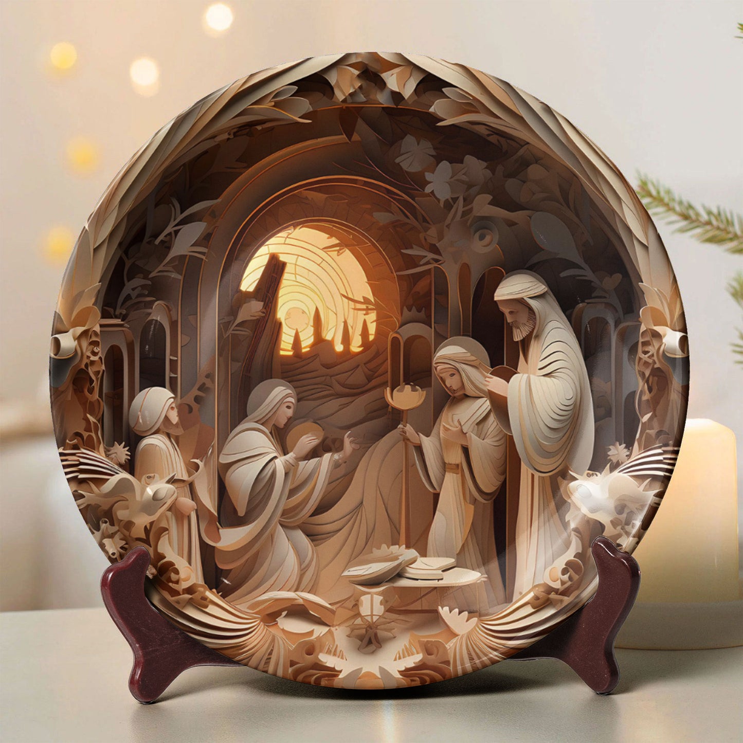 Holy Nativity Art Ceramic Plate – Christmas Collection (10 Designs)