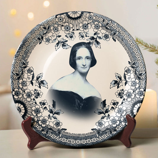 Mary Shelley Ceramic Plate – Gothic Literature Inspired Decorative Dish
