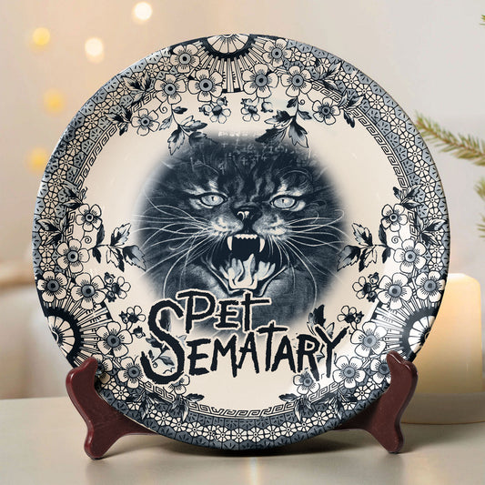 Pet Sematary Ceramic Plate – Horror Cat Gothic Decorative Dish
