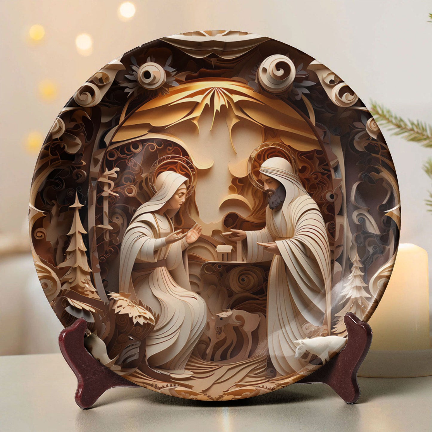 Holy Nativity Art Ceramic Plate – Christmas Collection (10 Designs)