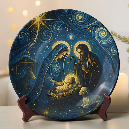 Holy Night Nativity “Starry Sky” Christmas Ceramic Plate