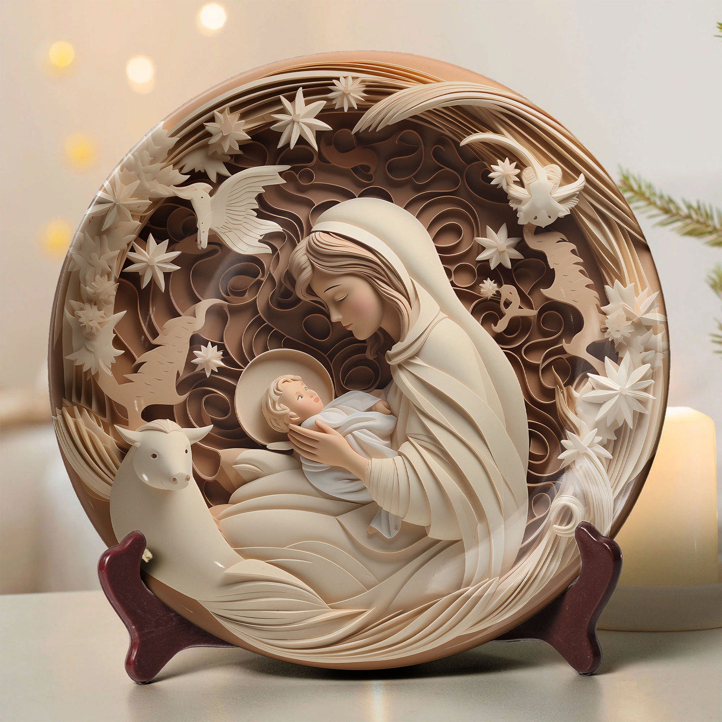Holy Nativity Art Ceramic Plate – Christmas Collection (10 Designs)