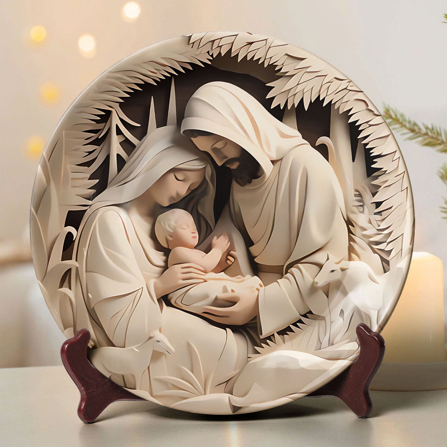 Holy Nativity Art Ceramic Plate – Christmas Collection (10 Designs)