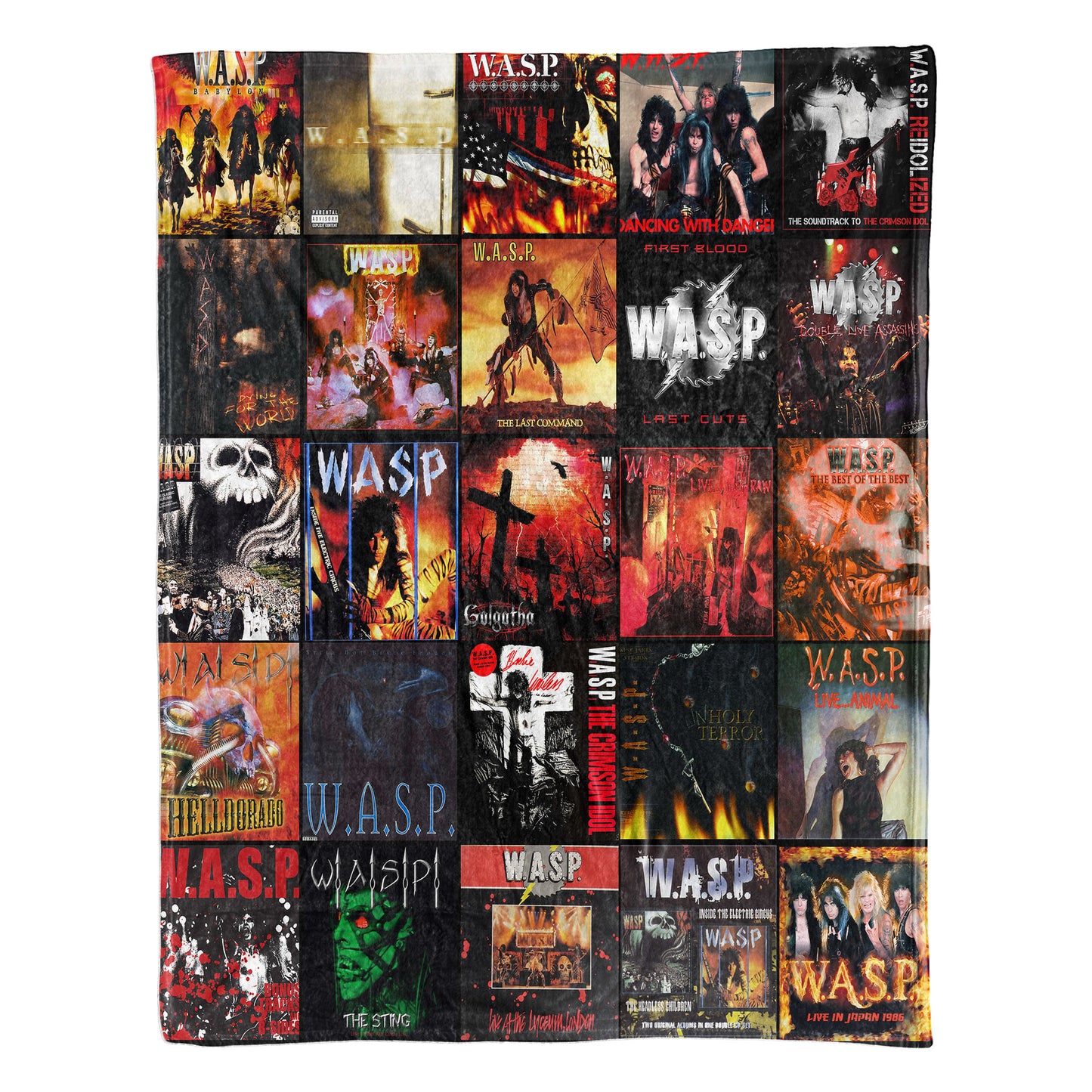 W.A.S.P. Sherpa Blanket – A Heavy Metal Legacy Collage for True Shock Rock Fans