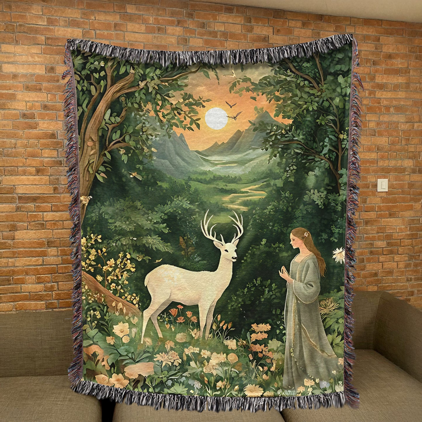 White Stag of Terrasen – Throne of Glass Inspired Woven Blanket