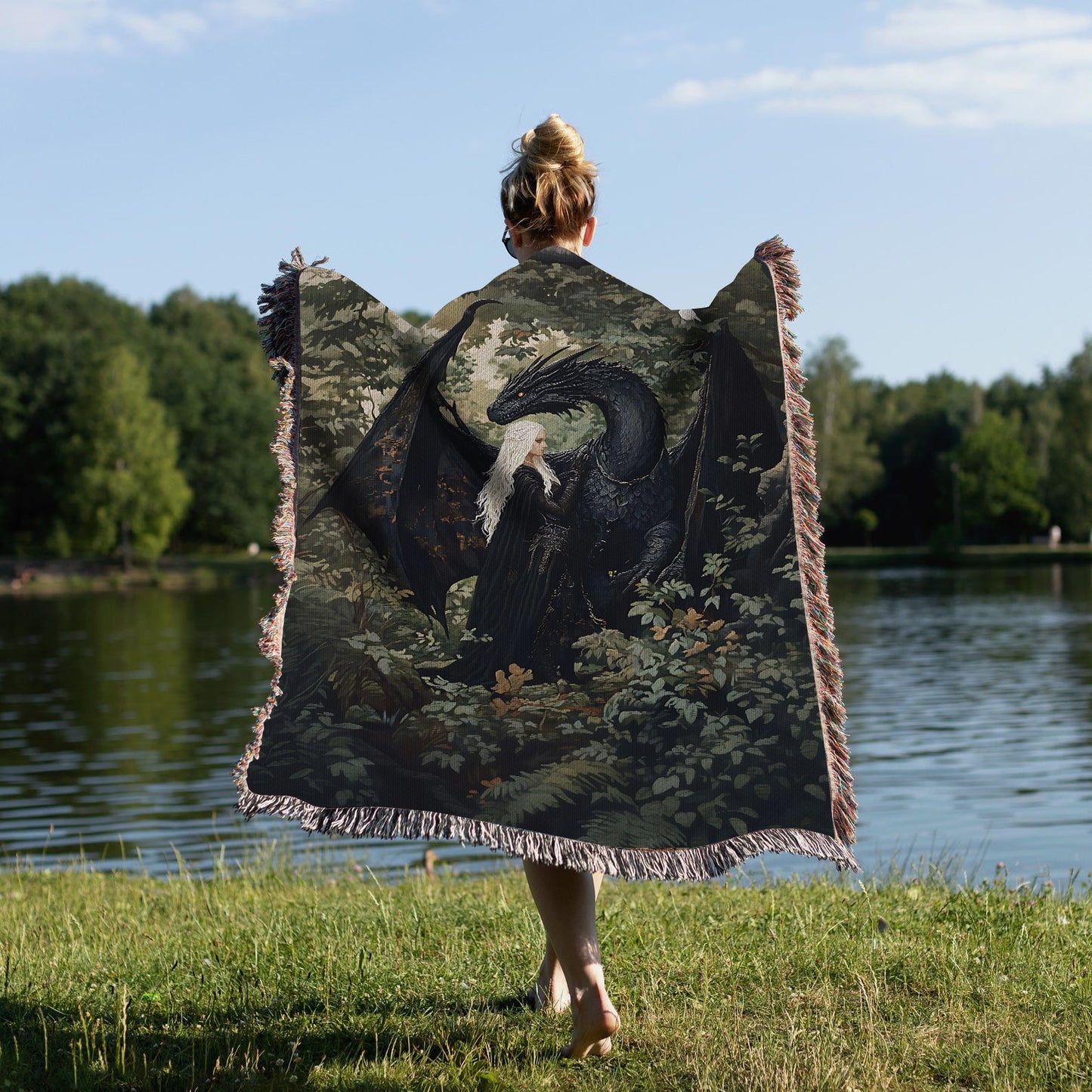 Daughter of Flame and Shadow Woven Blanket