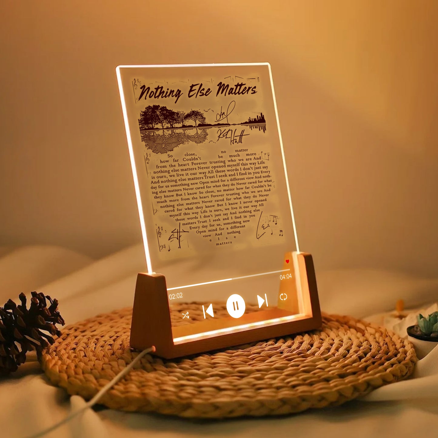 Metallica “Nothing Else Matters” LED Music Plaque – Lyric Art Light