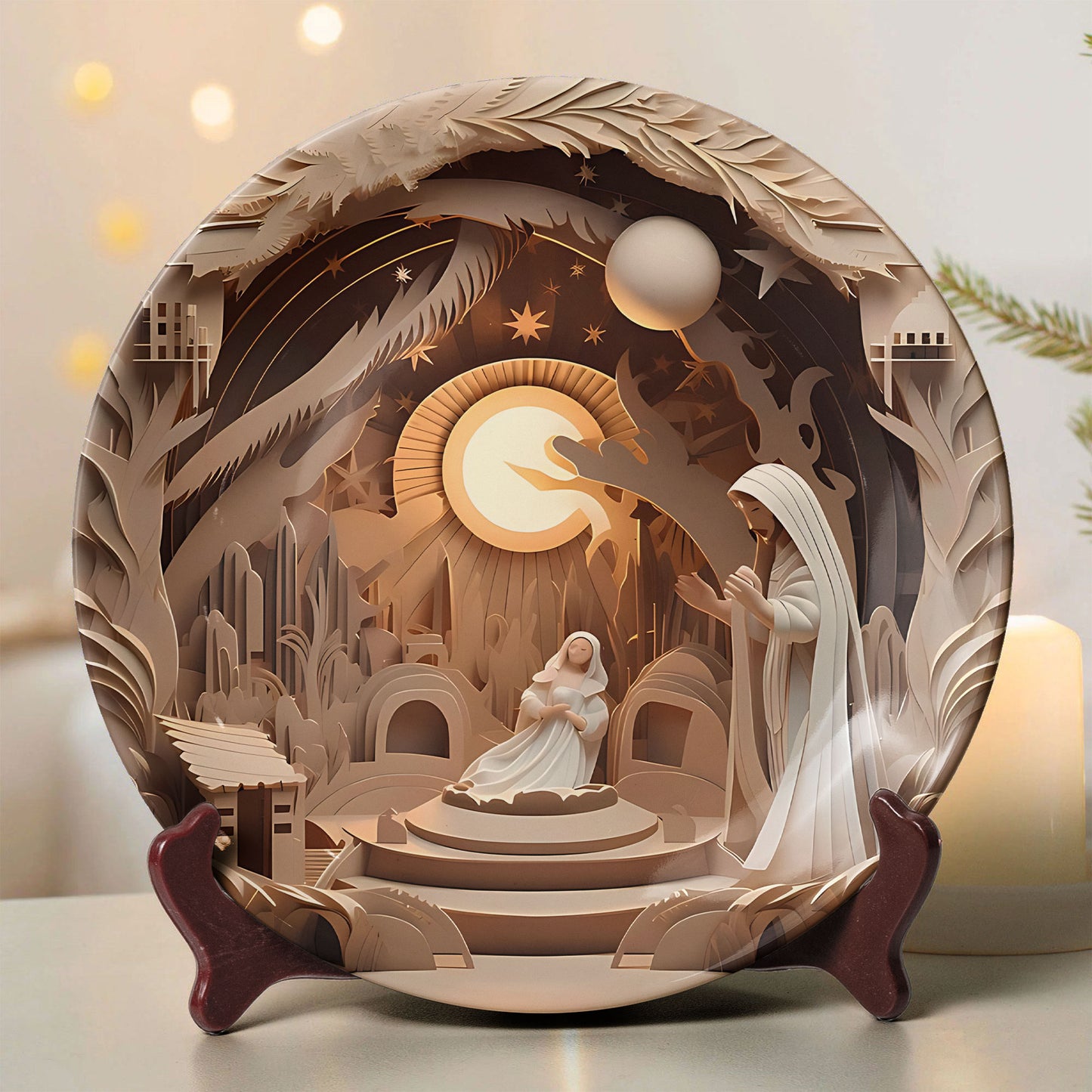 Holy Nativity Art Ceramic Plate – Christmas Collection (10 Designs)
