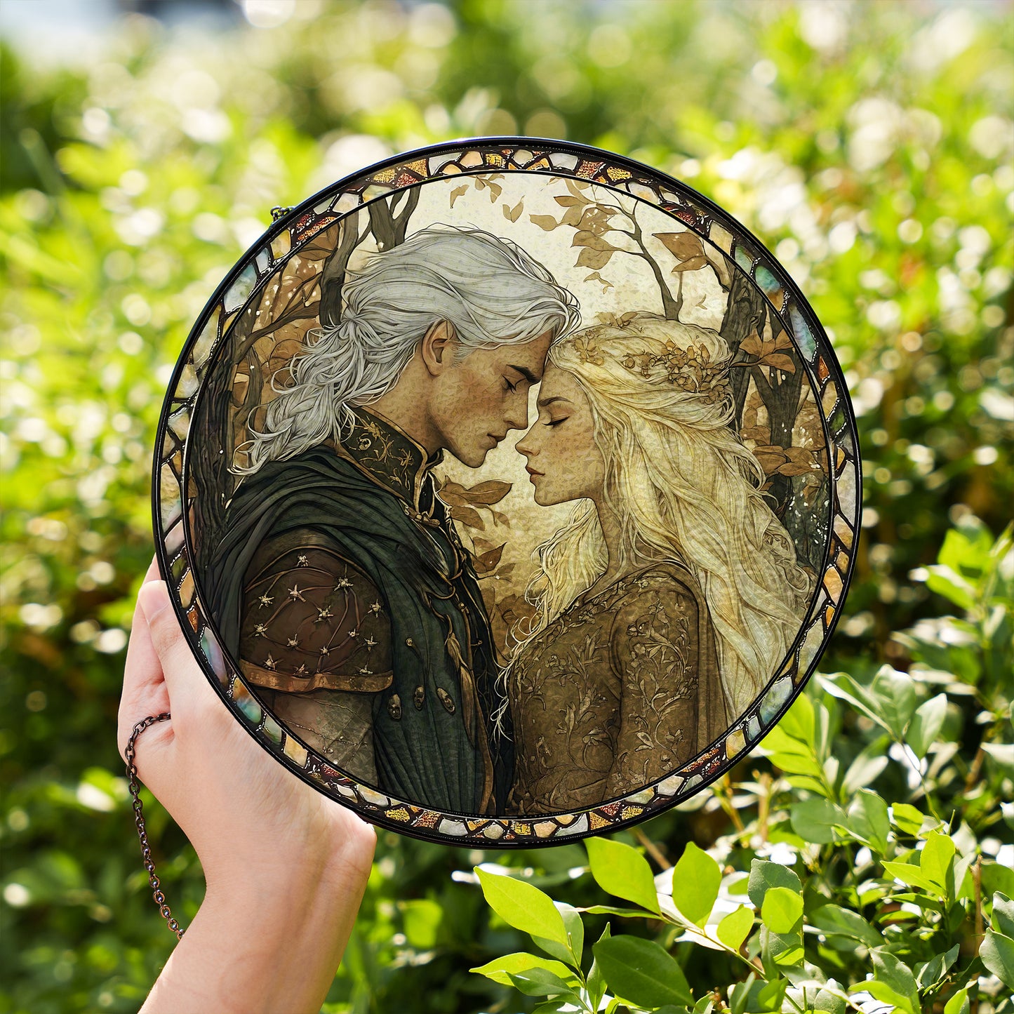 Aelin Galathynius & Rowan Whitethorn Stained Glass Suncatcher