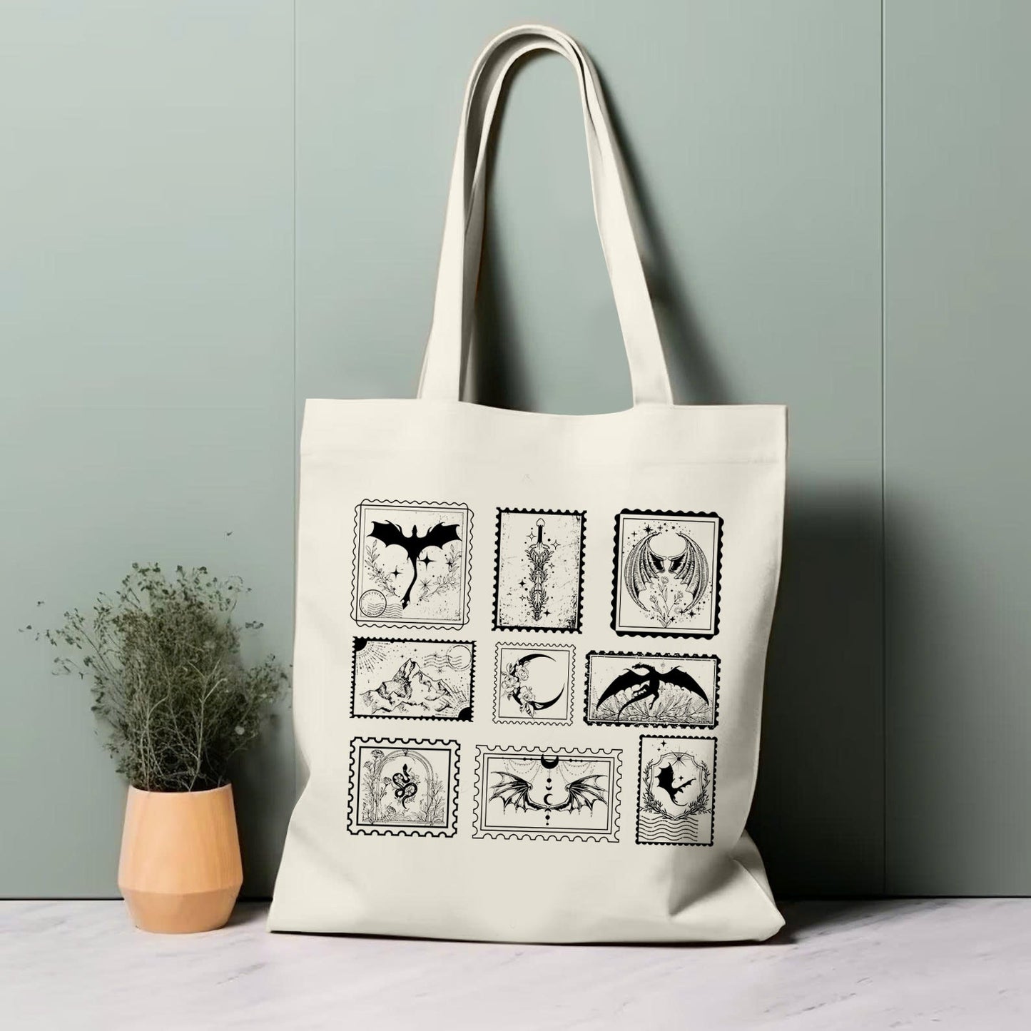 Fantasy Postmarks Tote Bag – Dark Wings Edition