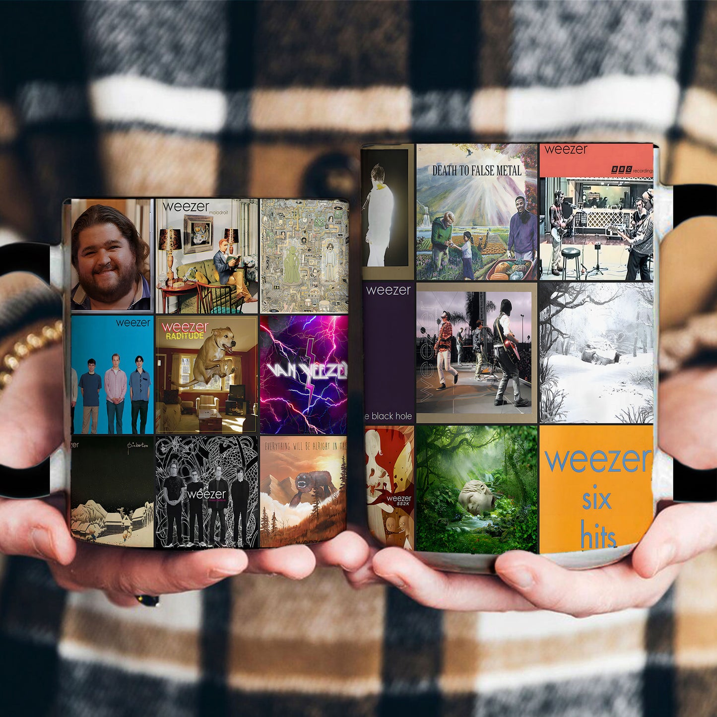 Weezer Accent Mug – Alternative Rock Album Art Collage Gift