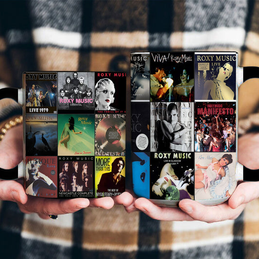 Roxy Music Accent Mug – Classic Album Cover Collage Gift for Art Rock Fans