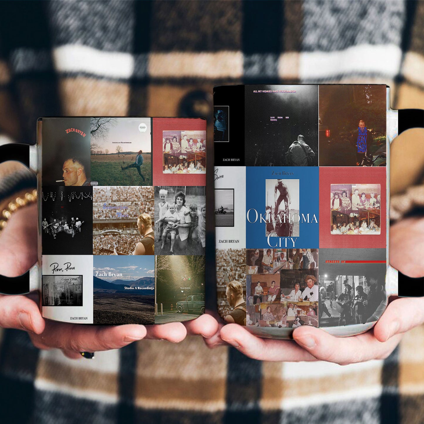 Zach Bryan Accent Mug – Album Cover Collage for Fans