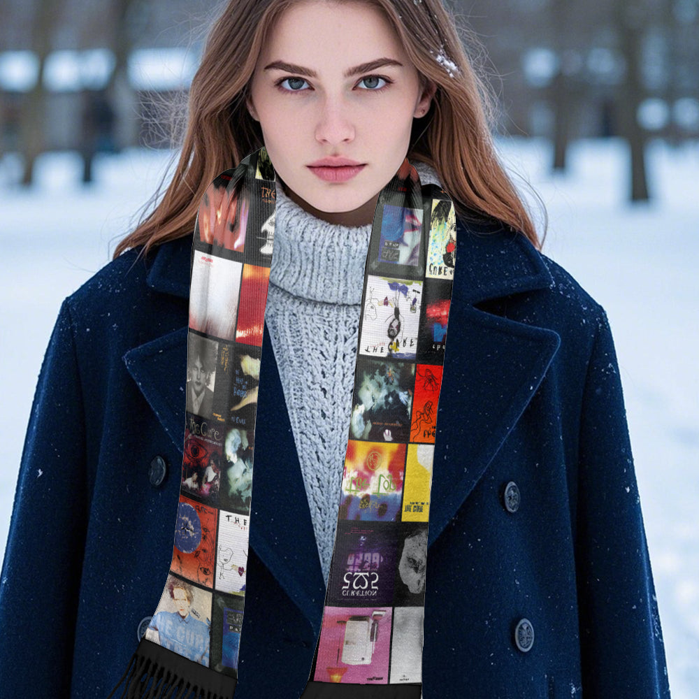 The Cure Album Collage Scarf – Gothic Rock Fan Gift