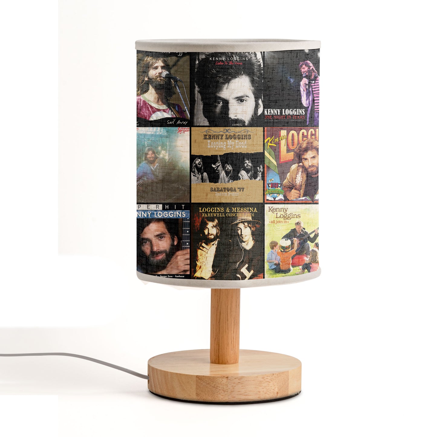 Kenny Loggins Album Collage Lamp – Soft Rock Nostalgia Night Light for Music Lovers