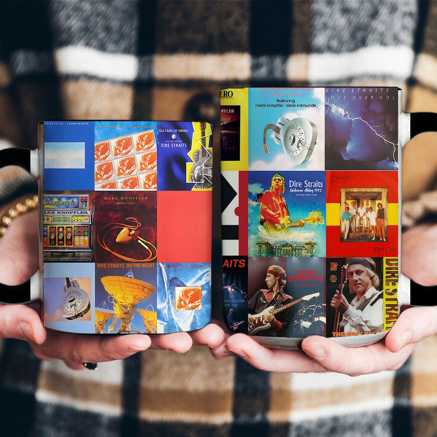 Dire Straits Accent Mug – Classic Album Cover Collage Gift