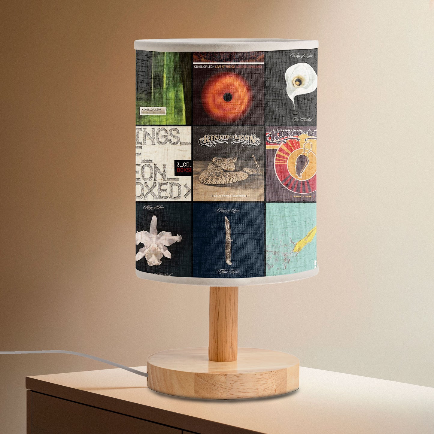 Kings of Leon Album Cover Fabric Lamp – Indie Rock Vibes Table Light