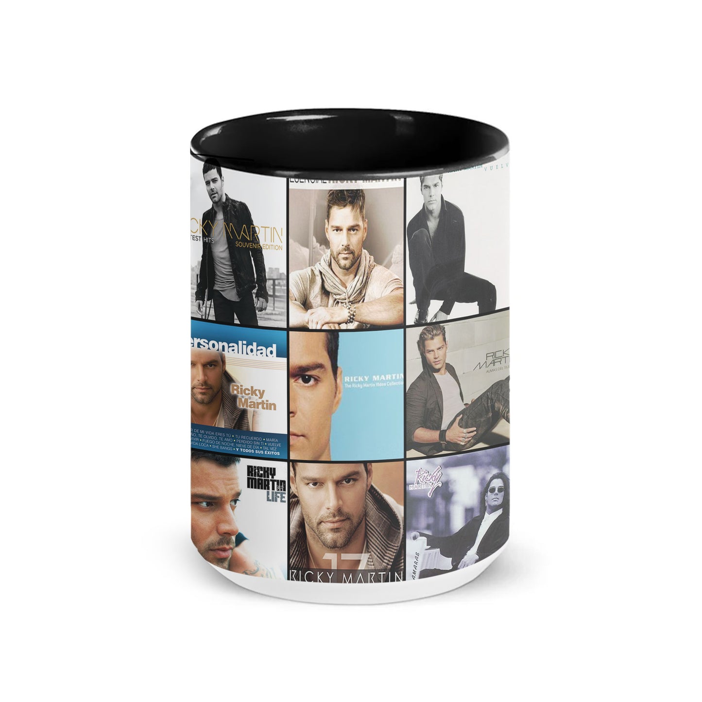 Ricky Martin Accent Mug – Latin Pop Icon Album Cover Collage Gift