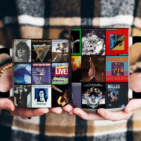 Steve Miller Band Accent Mug – Classic Album Cover Collage Gift for Rock Fans