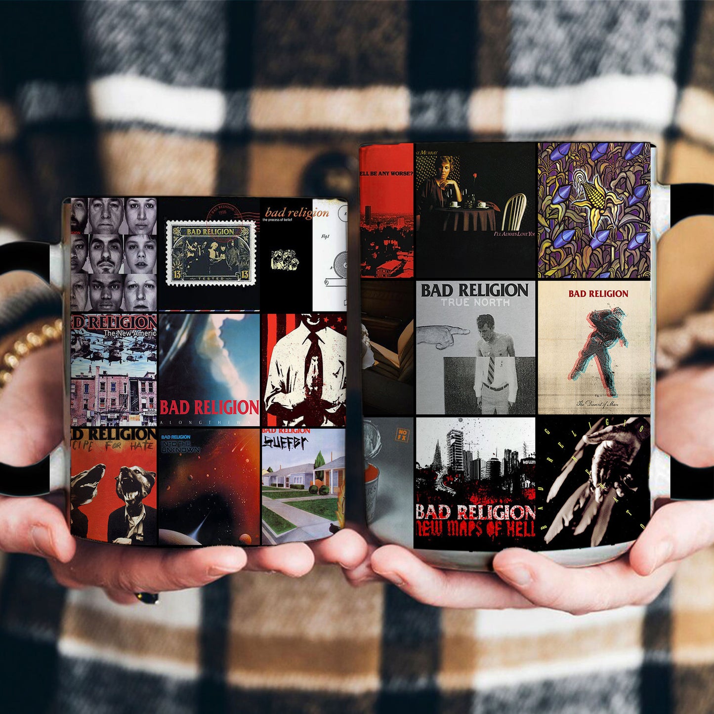 Bad Religion Accent Mug – Classic Album Cover Collage Gift for Punk Rock Fans