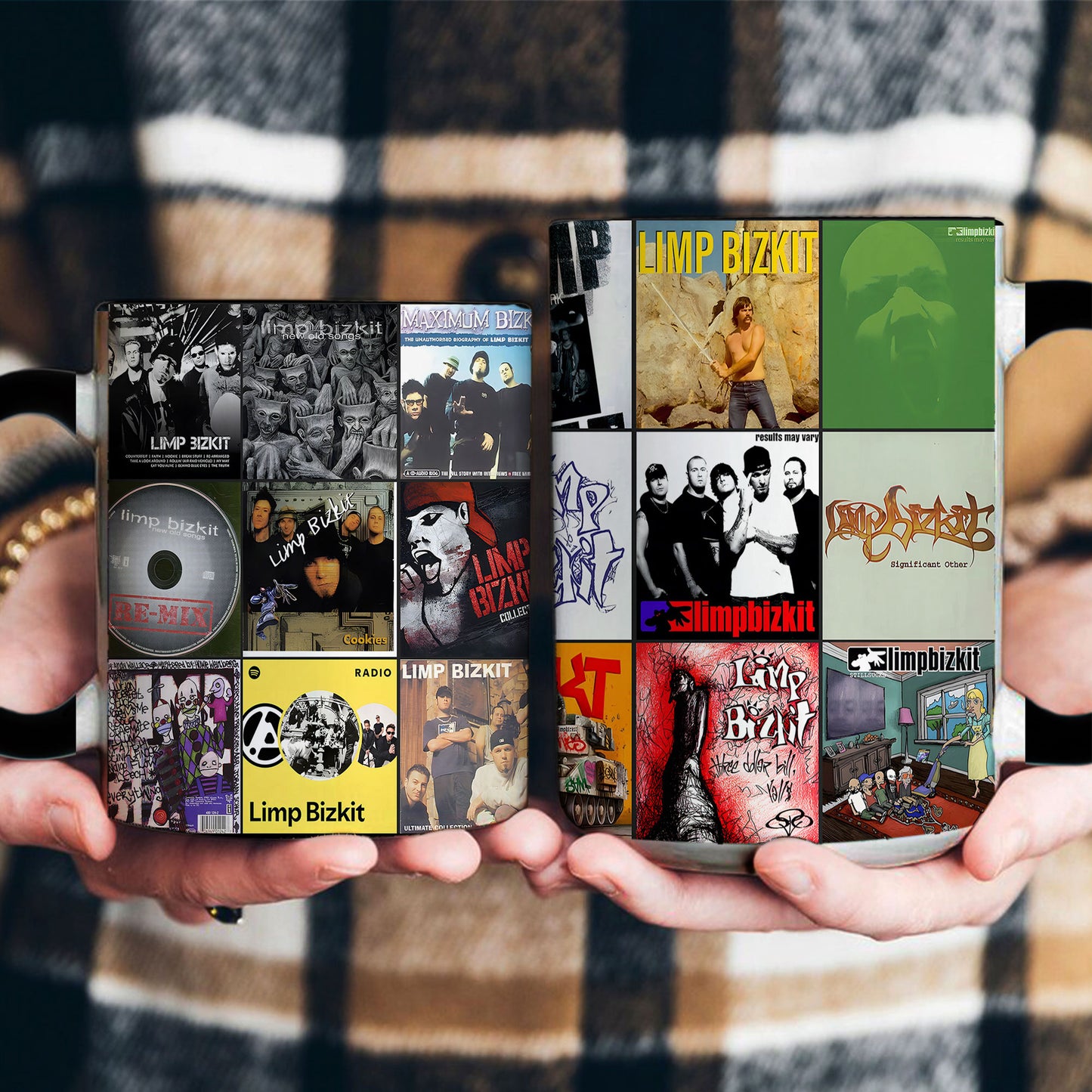 Limp Bizkit Accent Mug – Classic Album Cover Collage Gift for Nu-Metal Fans