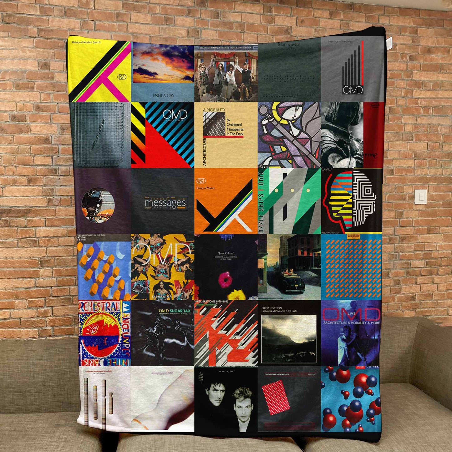 OMD Sherpa Blanket – Iconic Album Cover Collage Cozy Throw for Synth-Pop & New Wave Fans