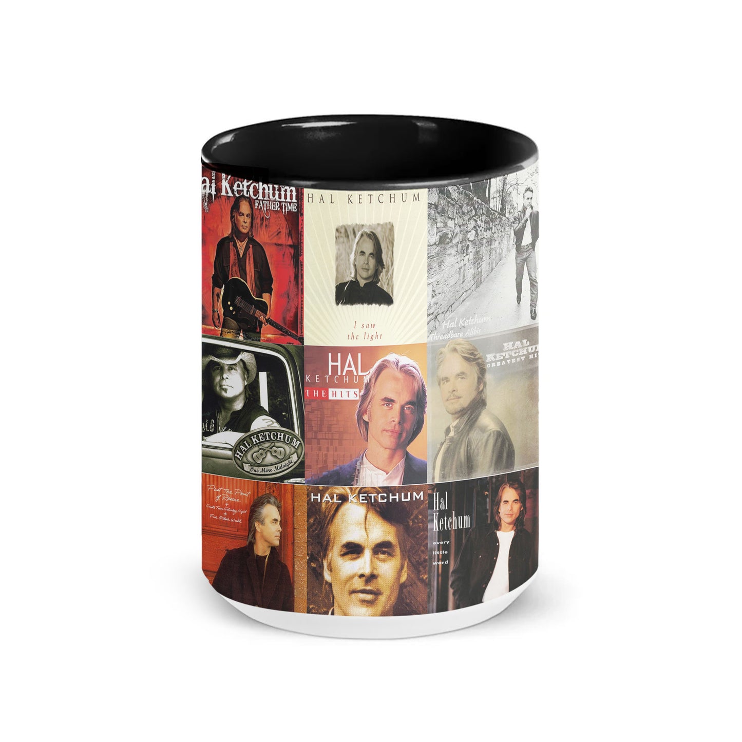 Hal Ketchum Accent Mug – Country Storyteller Album Cover Collage Gift