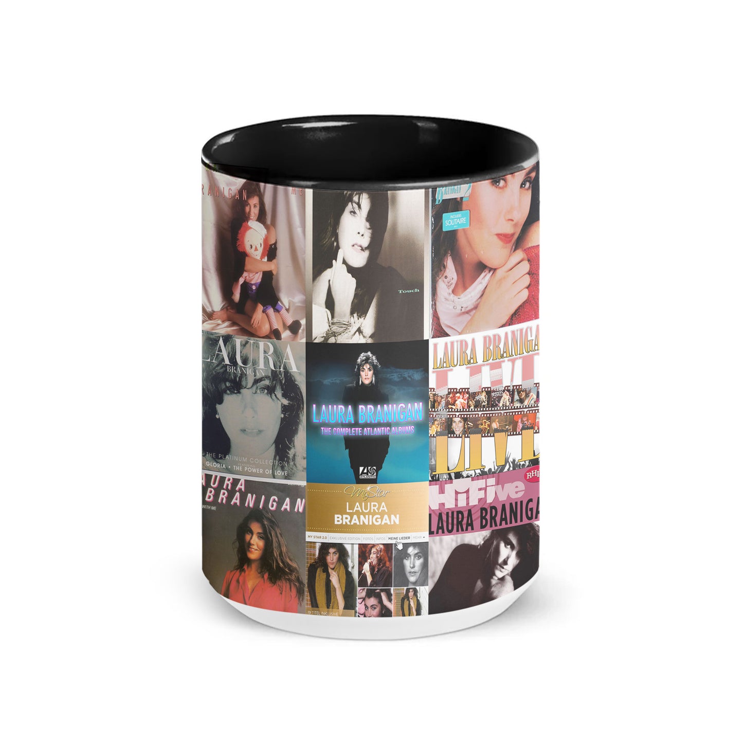 Laura Branigan Accent Mug – Timeless Pop Icon Album Collage Gift