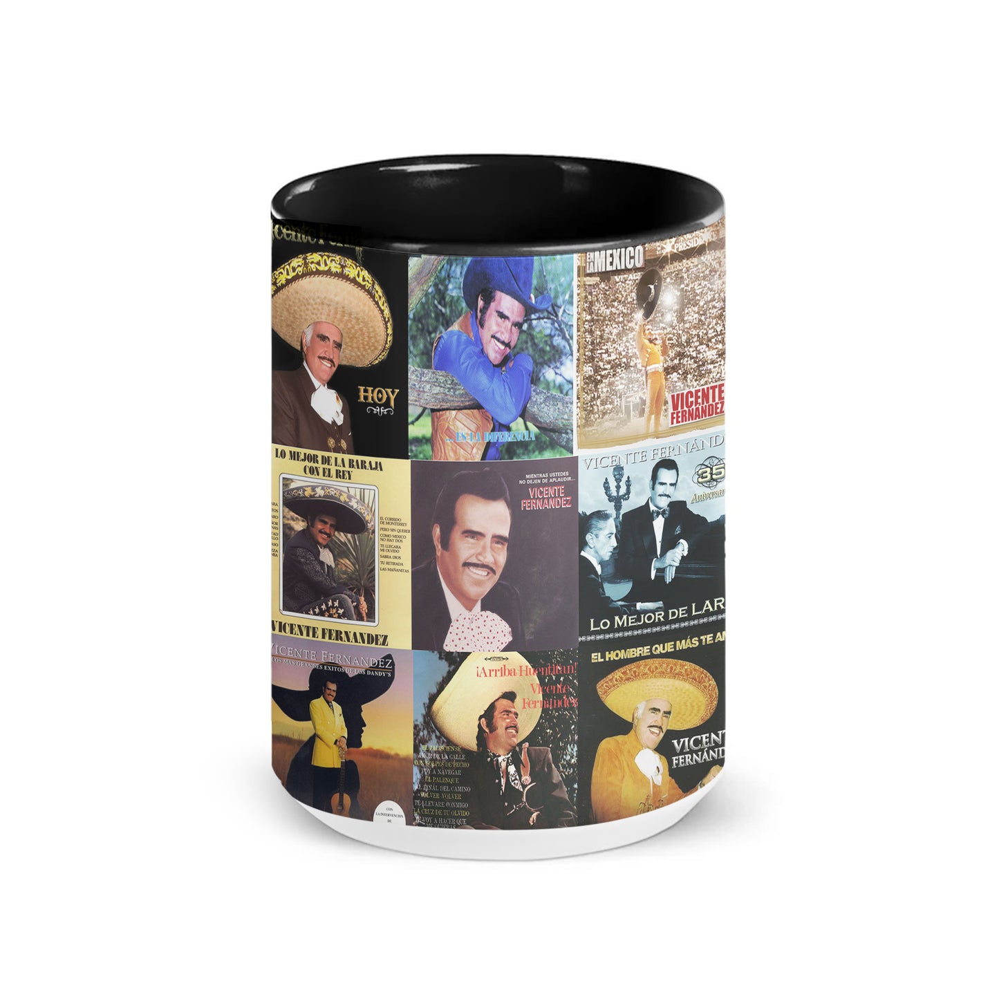 Vicente Fernández Accent Mug – Ranchera Legend Album Collage Gift