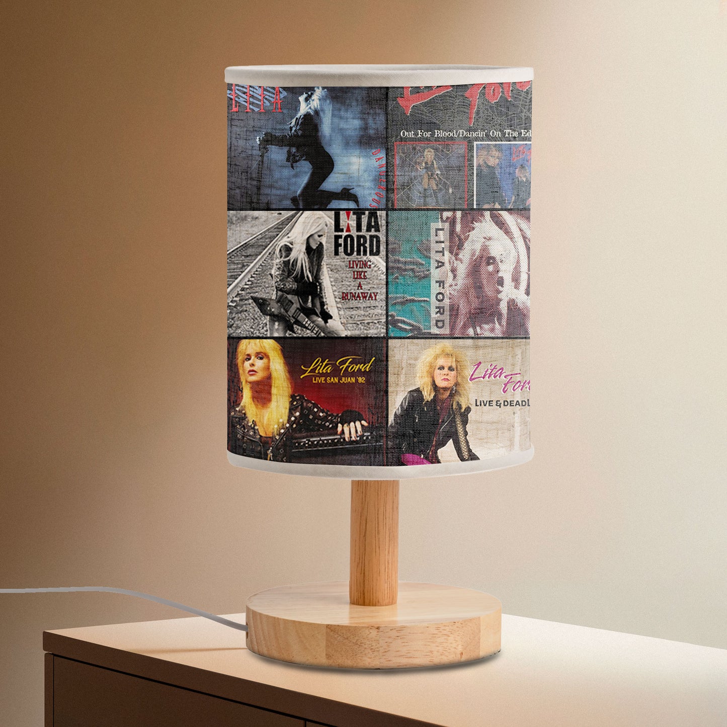 Lita Ford Album Art Lamp – 80s Glam Rock Night Light for Music Lovers