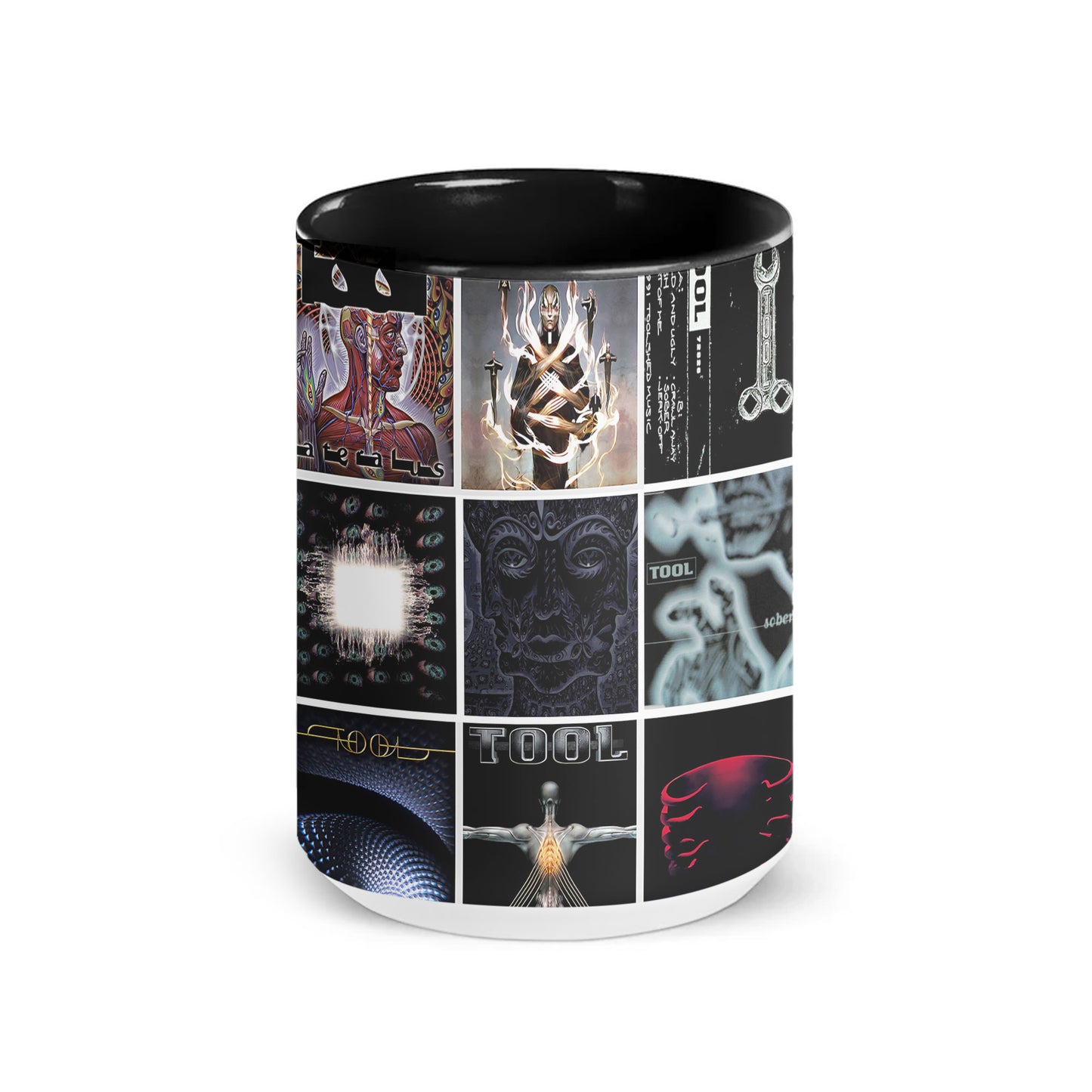 Tool Accent Mug – Iconic Album Art Collage for Progressive Rock Fans