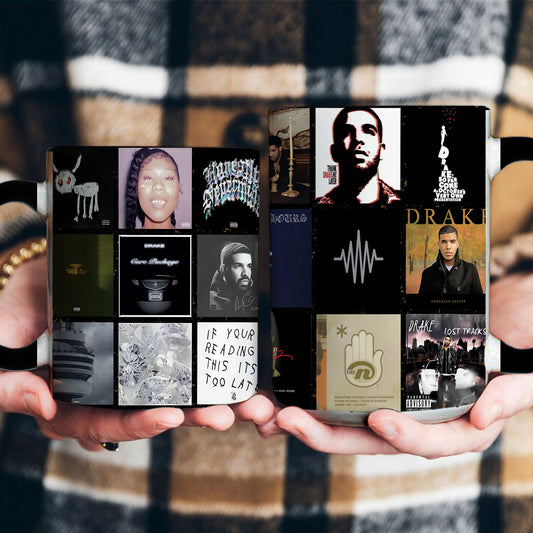 Drake Accent Mug – Iconic Album Cover Collage Gift for Hip-Hop & R&B Fans