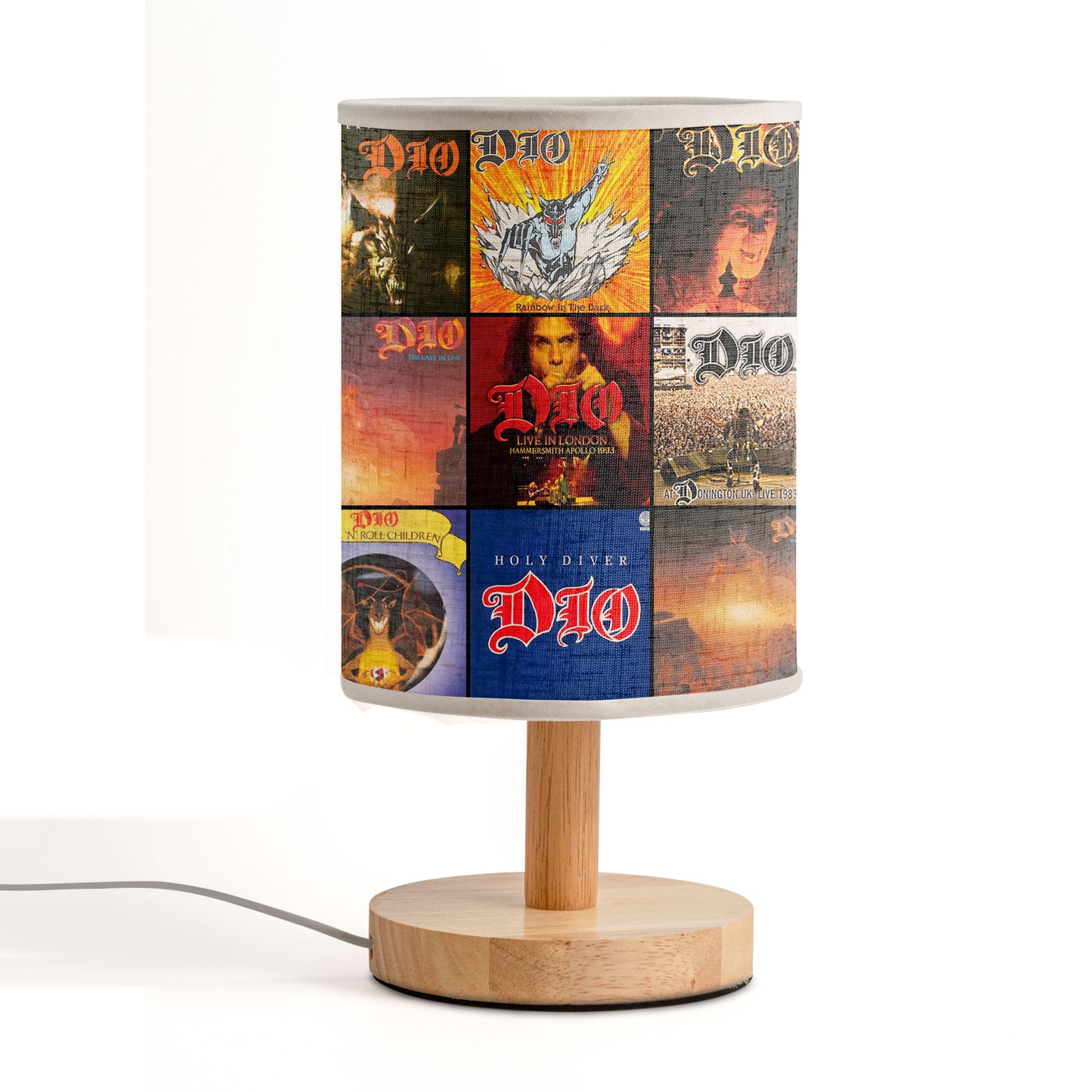 Dio Album Covers Fabric Lamp – Heavy Metal Legend Table Lamp, Retro Music Home Décor Gift for Rock Fans