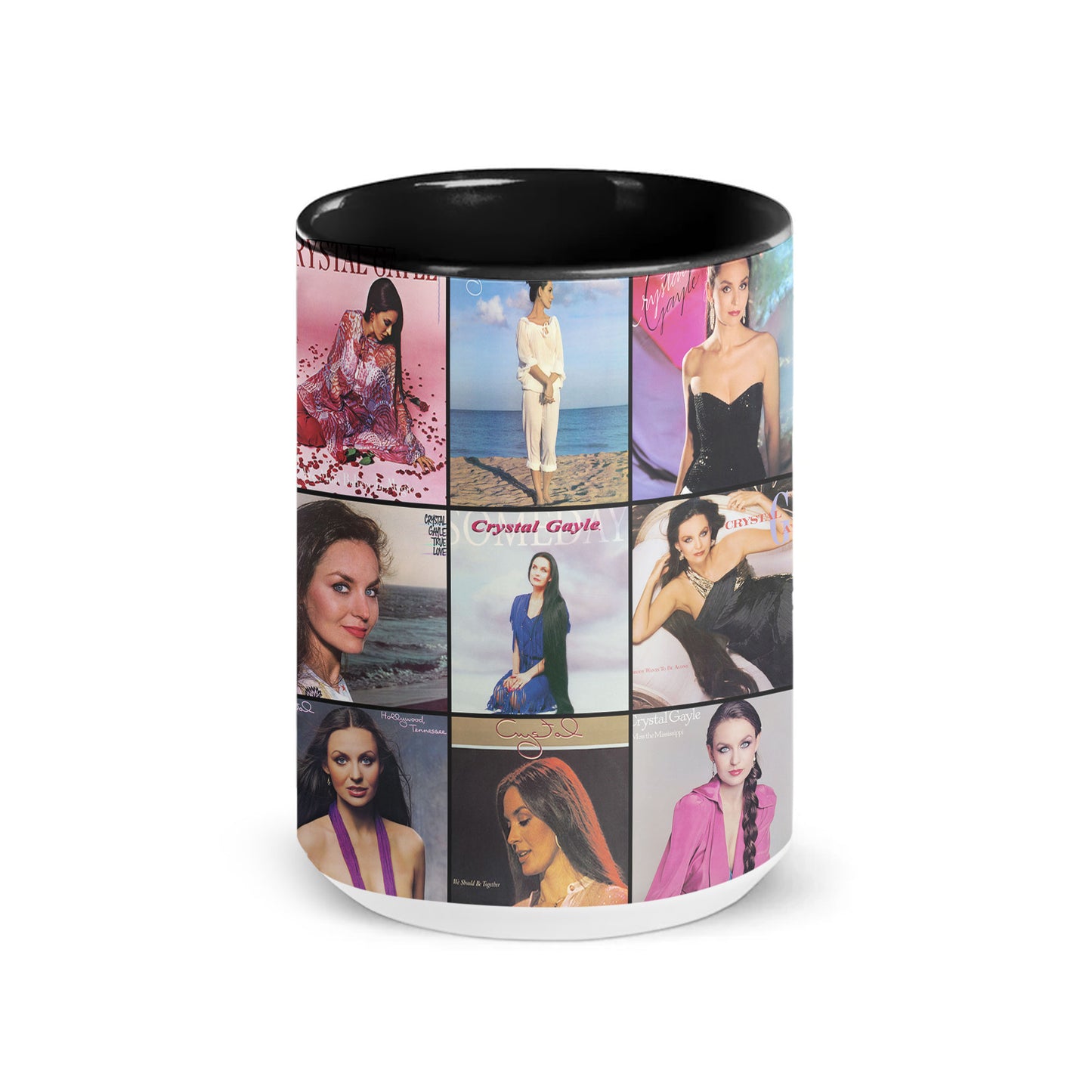 Crystal Gayle Accent Mug – Classic Album Cover Collage Gift
