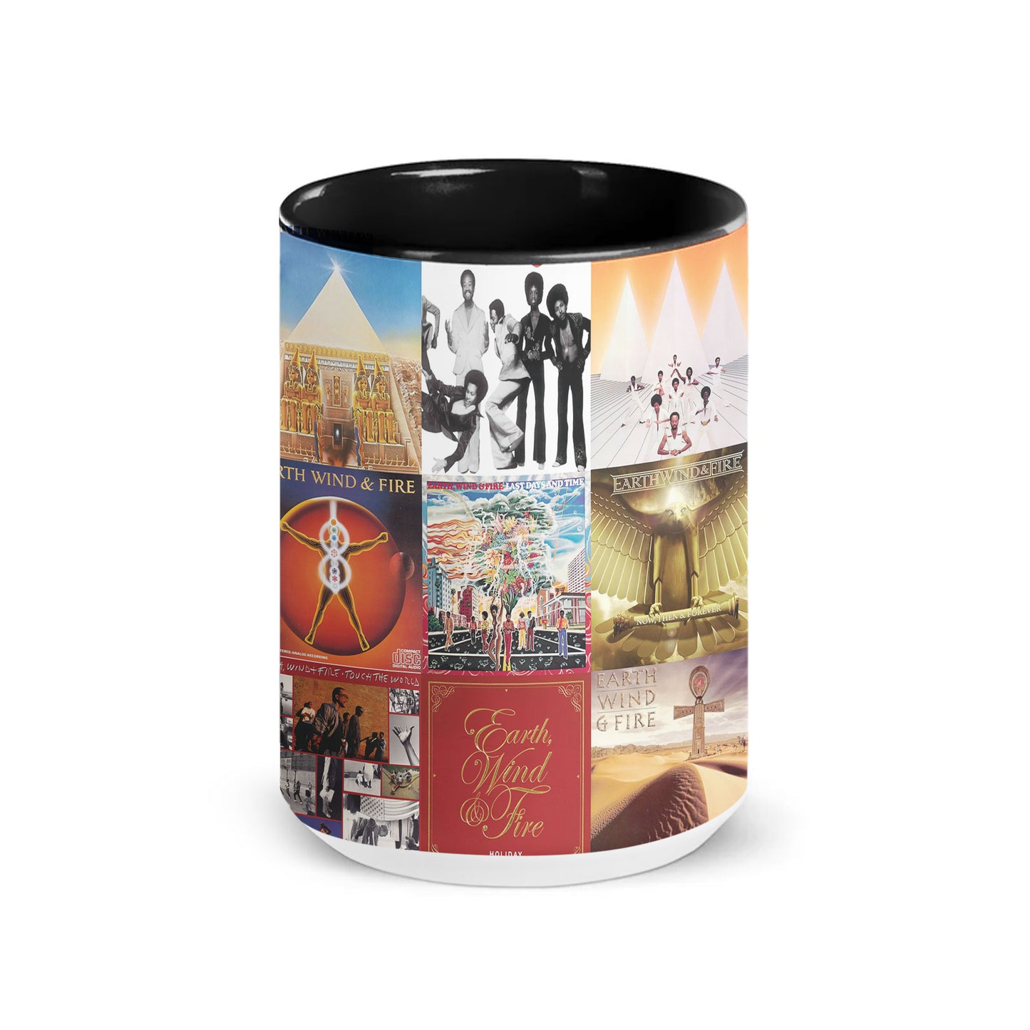Earth, Wind & Fire Accent Mug – Legendary Album Cover Collage Gift