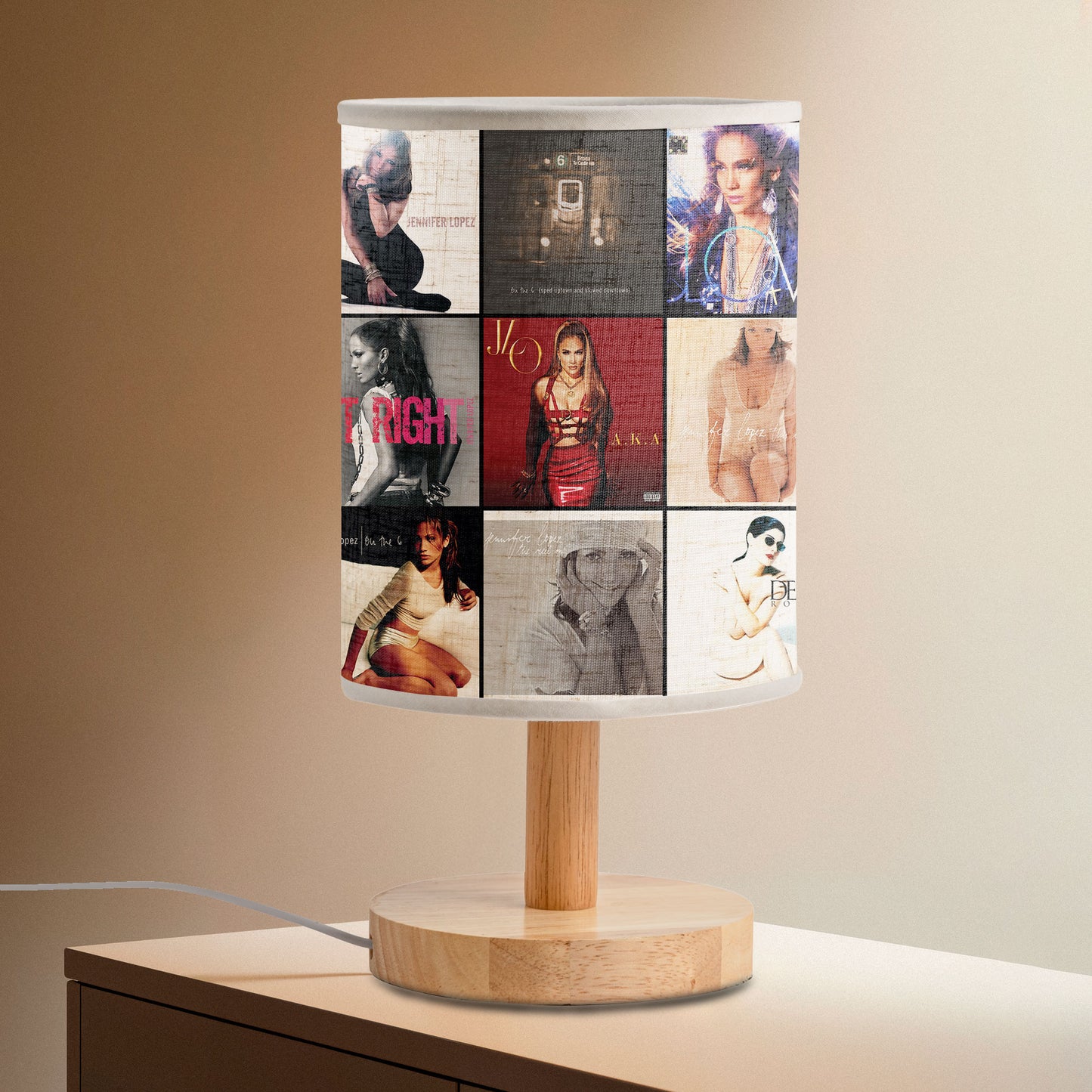 Jennifer Lopez Album Cover Table Lamp – Retro Pop Diva Room Decor