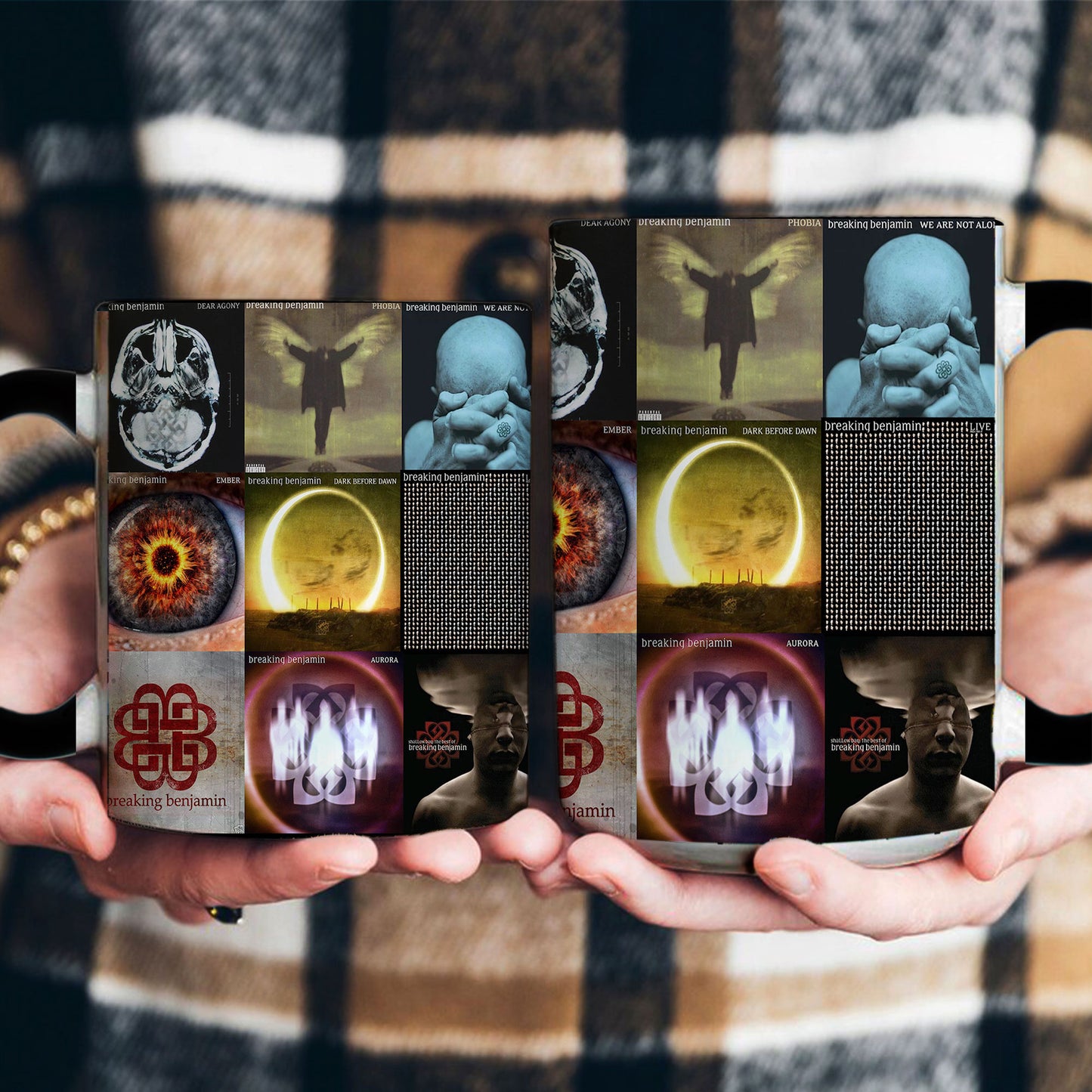 Breaking Benjamin Accent Mug – Classic Album Cover Collage Gift for Rock Fans